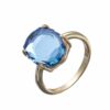 Denim Blue Baroque Ring - Gold: Elegant jewelry piece showcasing a denim blue baroque gemstone set in gleaming gold, ideal for adding sophistication to any ensemble